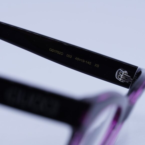 Gucci GG1792O 003 Eyeglasses Purple on Black 46mm Square Frame - Picture 6 of 9